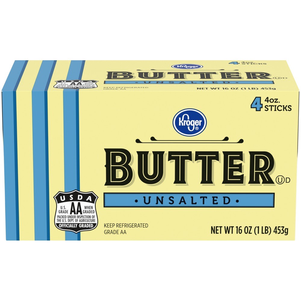 slide 3 of 4, Kroger Unsalted Butter Sticks, 4 ct; 4 oz