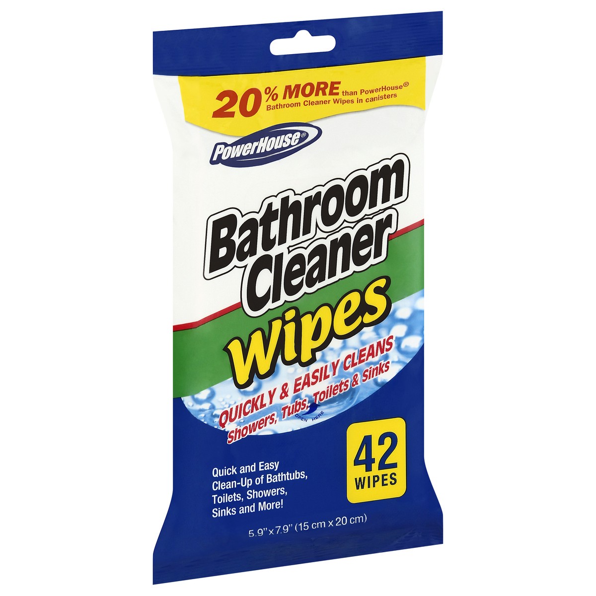 slide 3 of 9, PowerHouse Power House Bathroom Cleanr Wipes, 46 ct