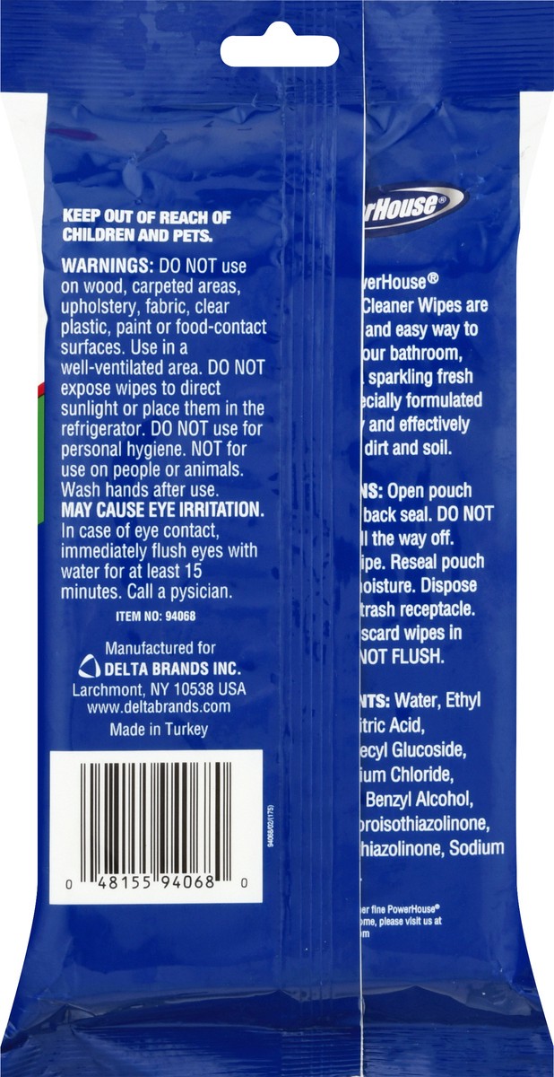 slide 5 of 9, PowerHouse Power House Bathroom Cleanr Wipes, 46 ct