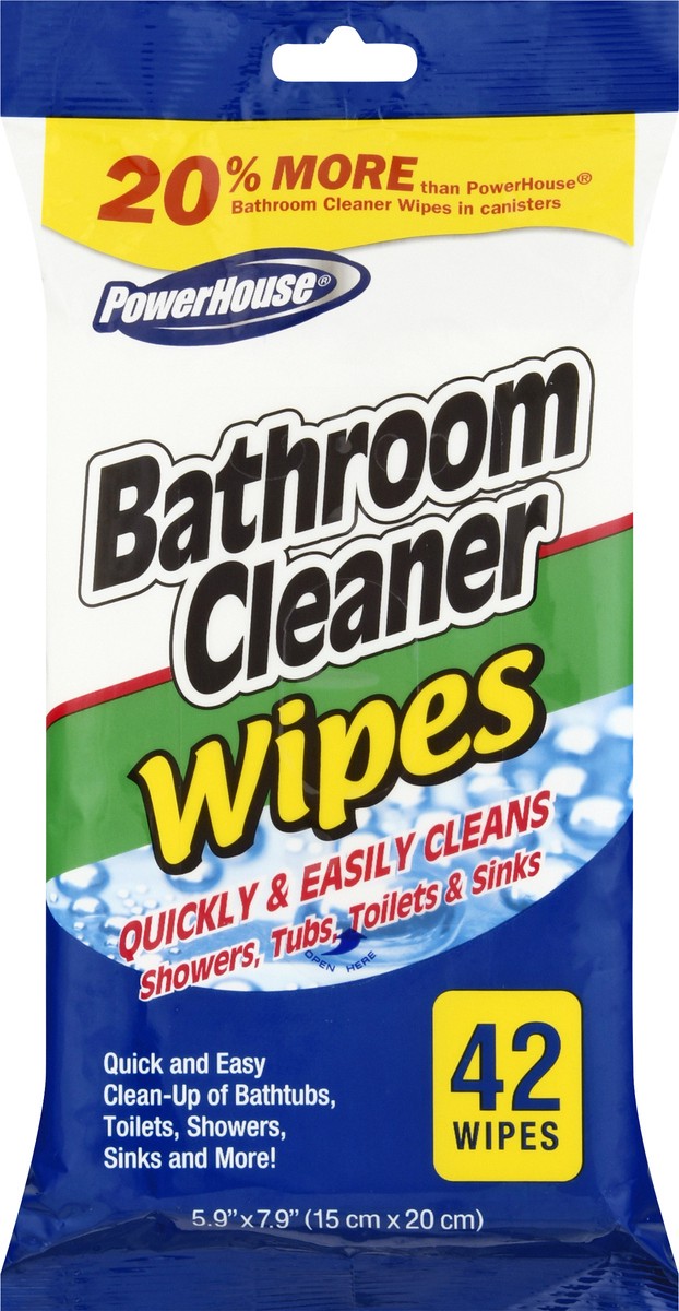 slide 6 of 9, PowerHouse Power House Bathroom Cleanr Wipes, 46 ct