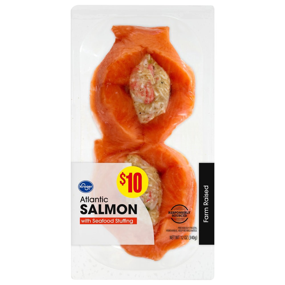 slide 2 of 2, Kroger Seafood Stuffed Atlantc Salmon Portions, 12 oz