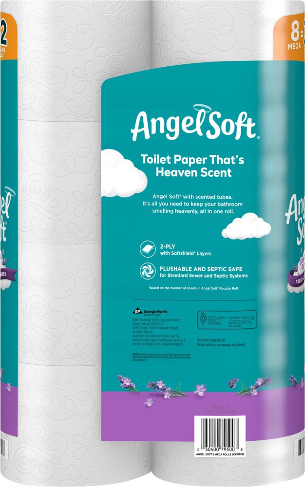 slide 2 of 2, Angel Soft Scented Tube Fresh Lavender Bath Tissues, 8 ct