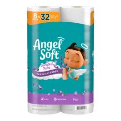 Angel Soft Toilet Paper With Fresh Lavender Scented Tube, 8 Mega Rolls