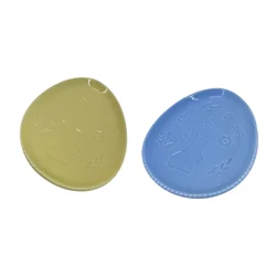 Meijer Corporate Seasonal Easter Ceramic Egg Shaped Plate