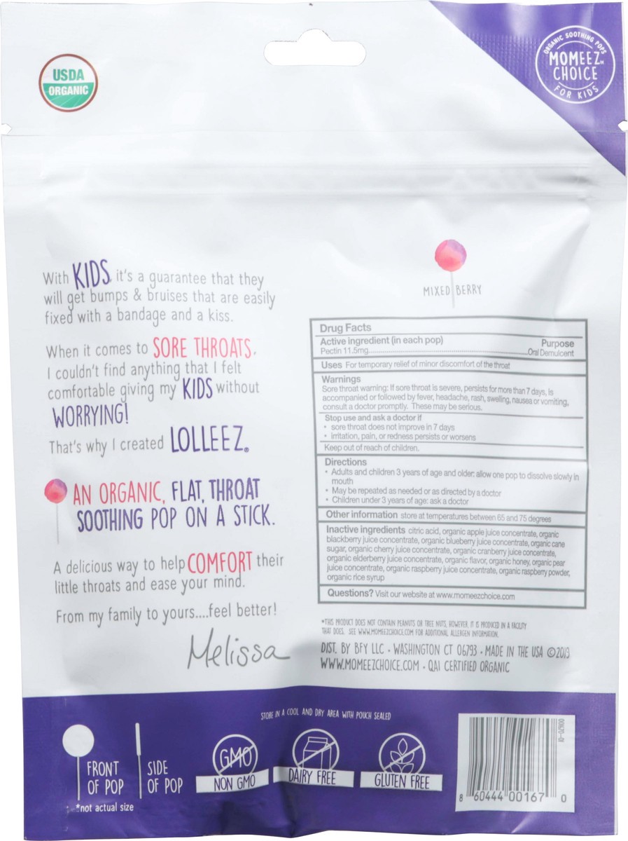 slide 6 of 13, EEZ Co. Lolleez Organic Throat Soothing Pops for Kids, Mixed Berry with Elderberry, 15ct, 1 ct