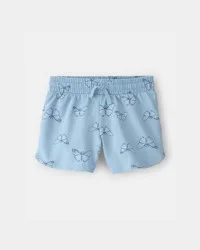 Carters Girls Butterfly French Terry Shorts - Blue Blue 8