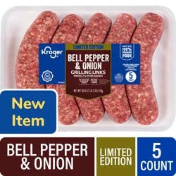 Kroger Bell Pepper and Onion Pork Grilling Links, 5 ct / 18 oz
