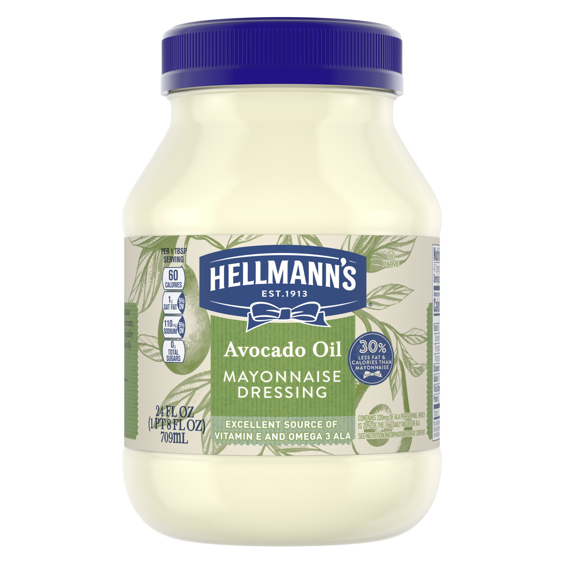 slide 1 of 5, Hellmann's Avocado Oil Mayonnaise Dressing With A Hint Of Lime, 24 fl oz