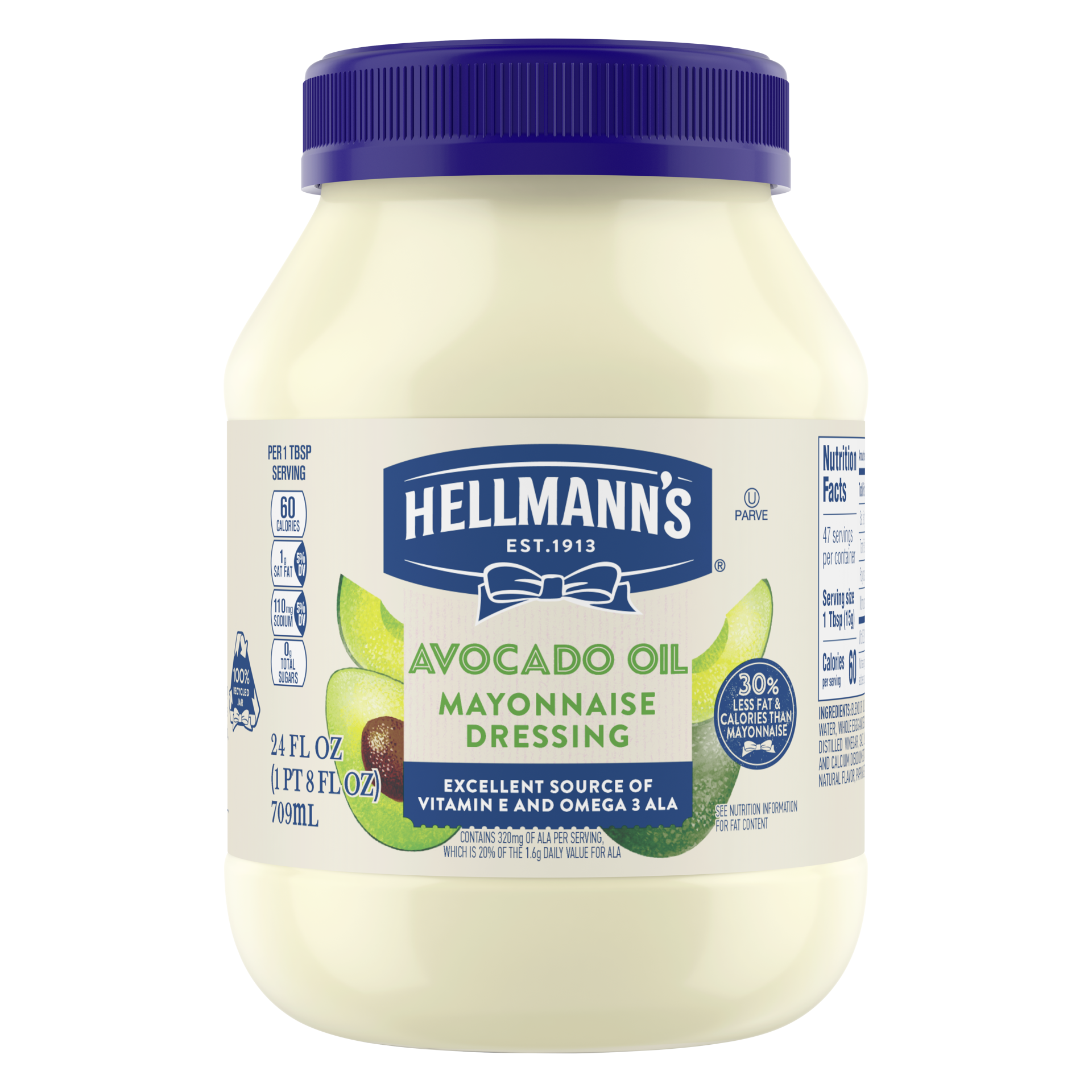 slide 4 of 4, Hellmann's Hellmanns Avocado Mayonnaise, 24 oz