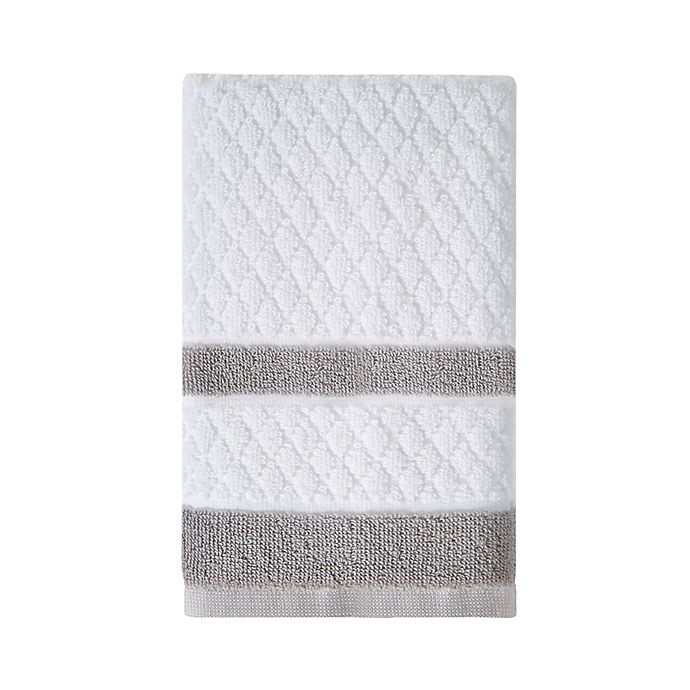 slide 1 of 1, Wamsutta Hotel Border Hand Towel - Grey, 1 ct