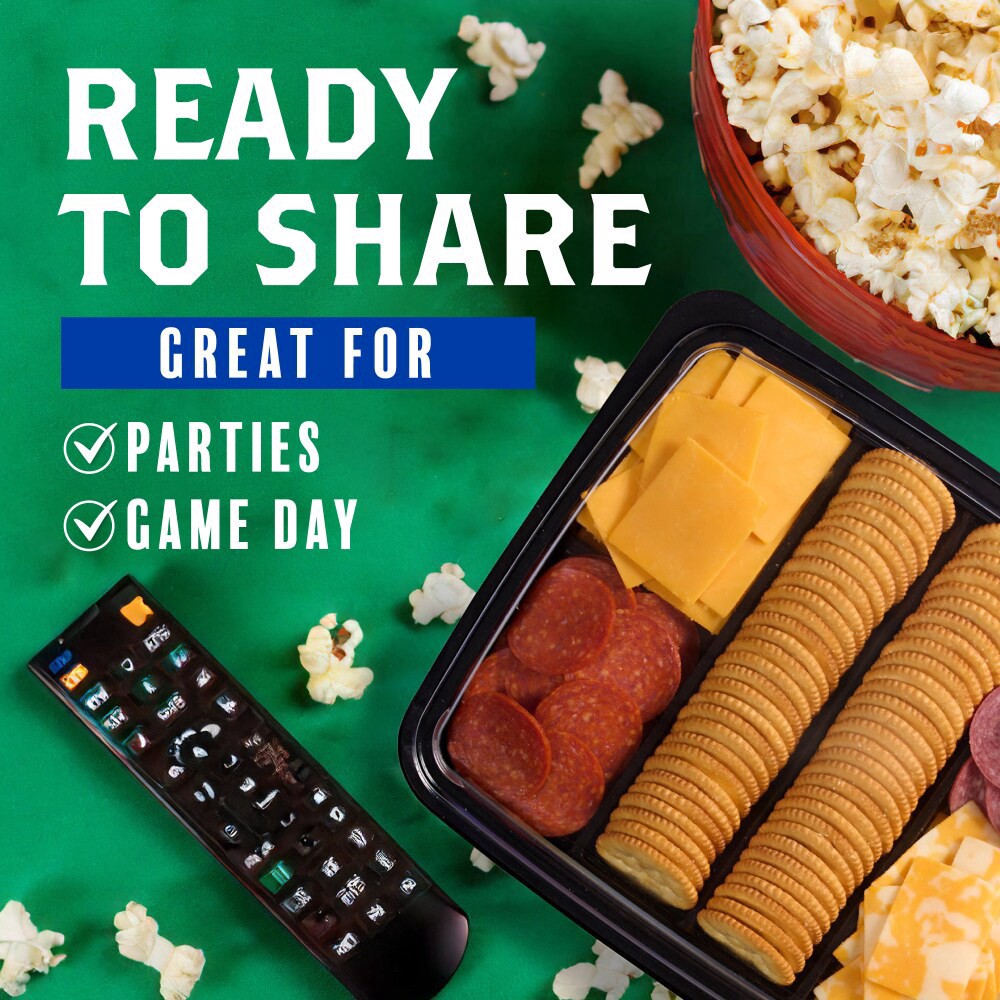 slide 3 of 4, Kroger Pepperoni Salami Cheese Tray, 23.5 oz