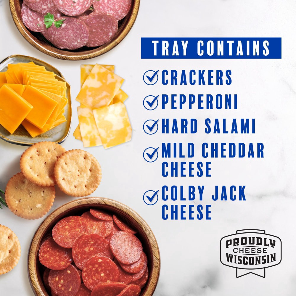 slide 4 of 4, Kroger Pepperoni Salami Cheese Tray, 23.5 oz