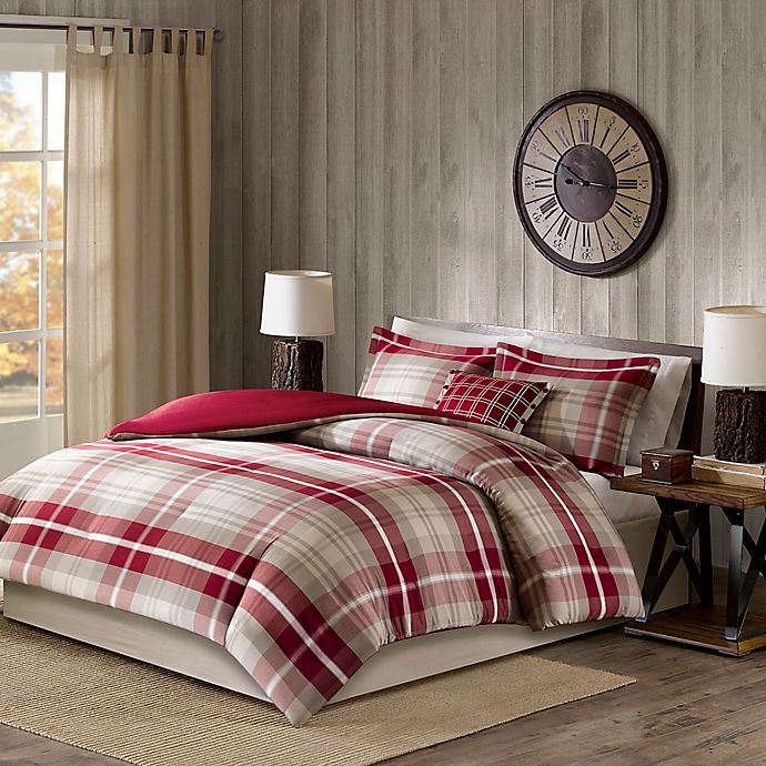 slide 1 of 6, Woolrich Sheridan Reversible King/California King Duvet Cover Set - Red/Tan, 1 ct