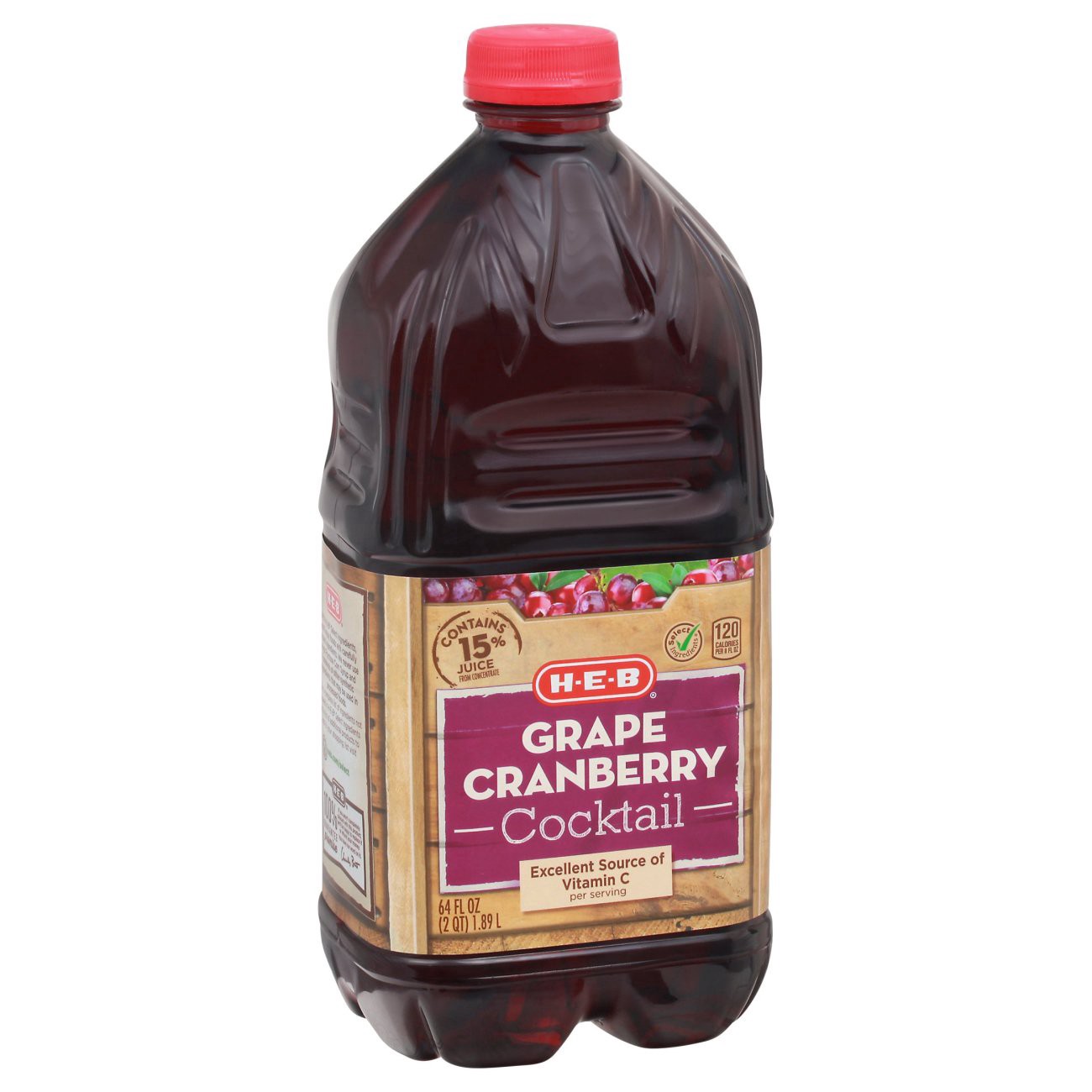 slide 1 of 1, H-E-B Cranberry Grape Flavored Juice Drink - 64 fl oz, 64 fl oz