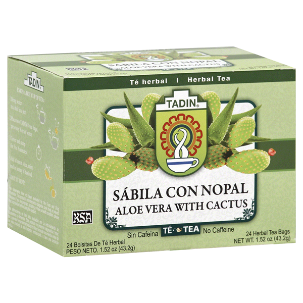 slide 1 of 1, Tadin Te De Sabila Con Nopal(Aloe Vera With Cactus Tea Bags), 24 ct; 1.52 oz