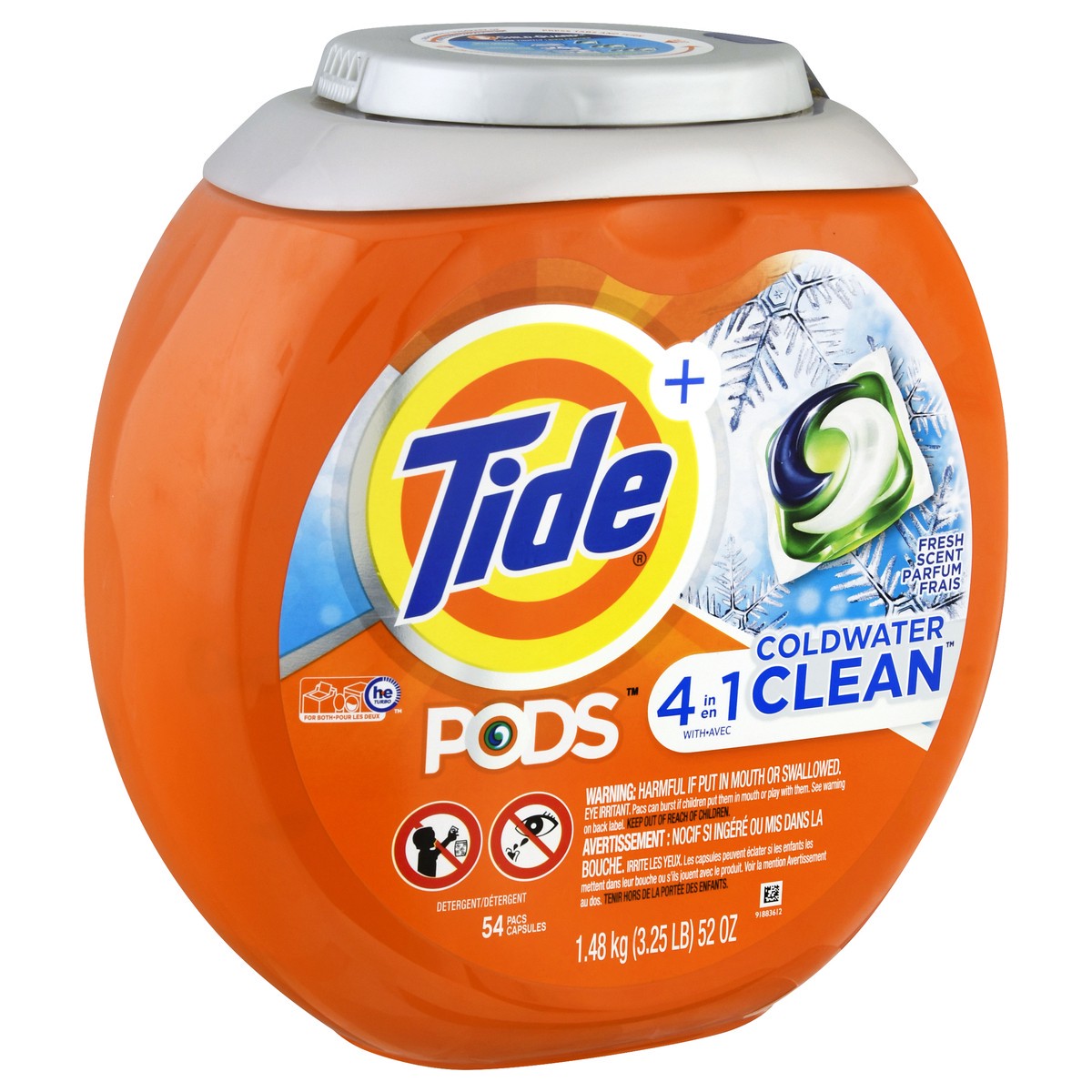 slide 6 of 10, Tide 4 In 1 Coldwater Clean Fresh Scent Detergent 54 ea, 54 ct