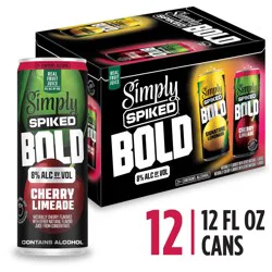 Simply Spiked Bold Signature Lemonade/Cherry Limeade Beer Dual Flavor Pack - 12 - 12 fl oz Cans