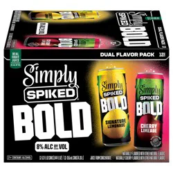 Simply Spiked Bold Signature Lemonade/Cherry Limeade Beer Dual Flavor Pack - 12 - 12 fl oz Cans
