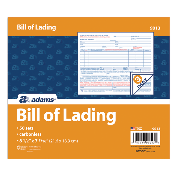 slide 1 of 2, Adams Bill of Lading Forms, 50 ct