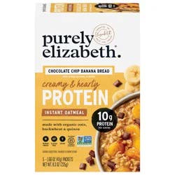 Purely Elizabeth Chocolate Chip Banana Bread Instant Protein Oatmeal