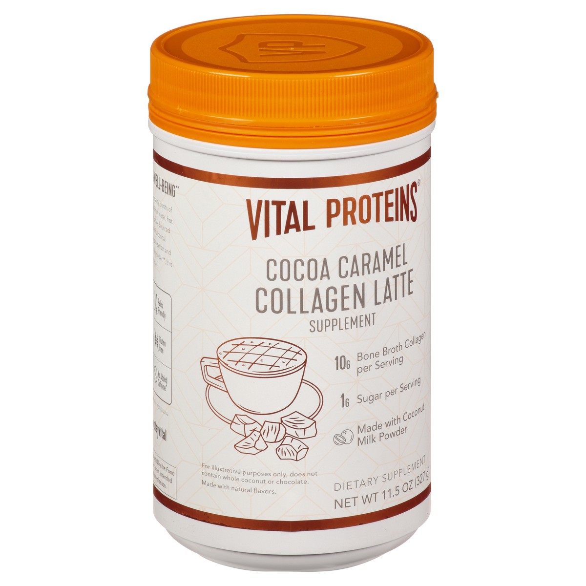 slide 2 of 10, Vital Proteins Cocoa Caramel Collagen Latte Supplement 11.5 oz, 11.5 oz