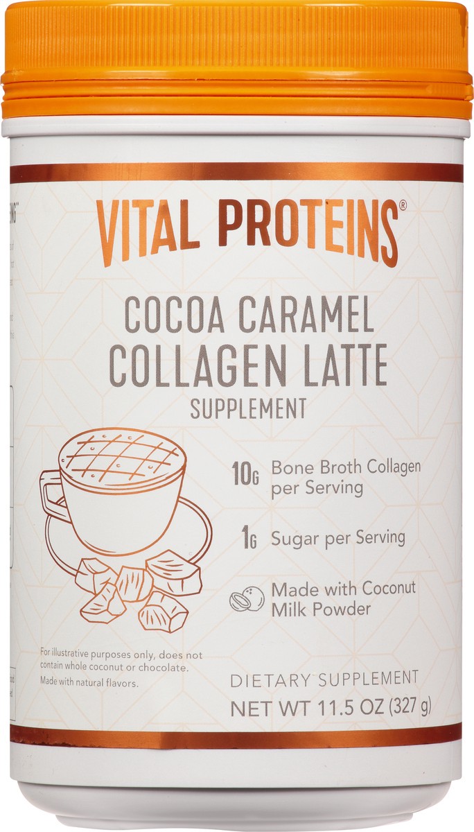 slide 8 of 10, Vital Proteins Cocoa Caramel Collagen Latte Supplement 11.5 oz, 11.5 oz