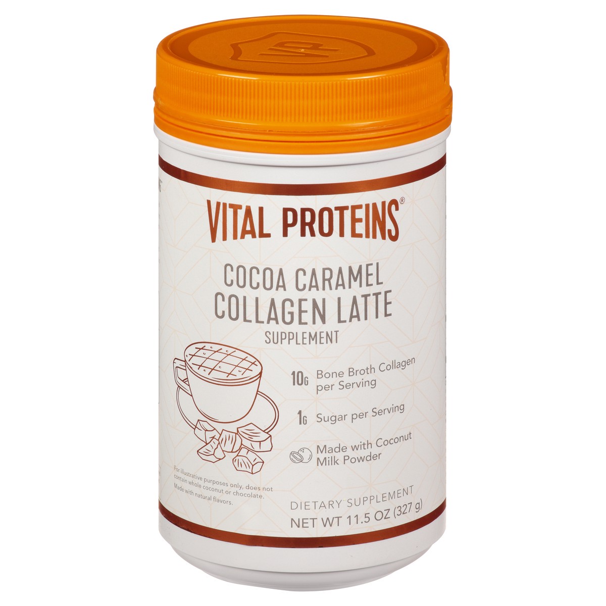 slide 10 of 10, Vital Proteins Cocoa Caramel Collagen Latte Supplement 11.5 oz, 11.5 oz