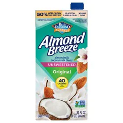 Blue Diamond Almond Breeze Unsweetened Coconut Original Shelf-Stable Almondmilk, 32 oz