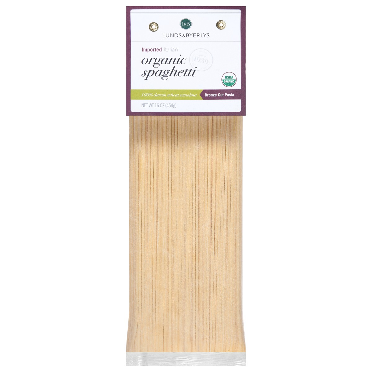 slide 1 of 4, Lunds & Byerlys Organic Imported Italian Spaghetti Bronze Cut Pasta 16 oz, 16 oz