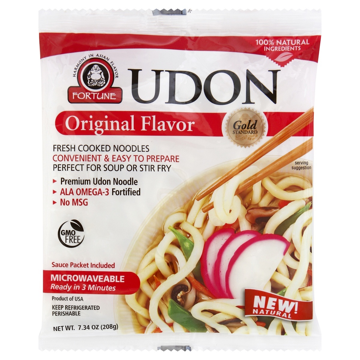 slide 1 of 6, Fortune Udon Original Flavor Noodles, 7.34 oz