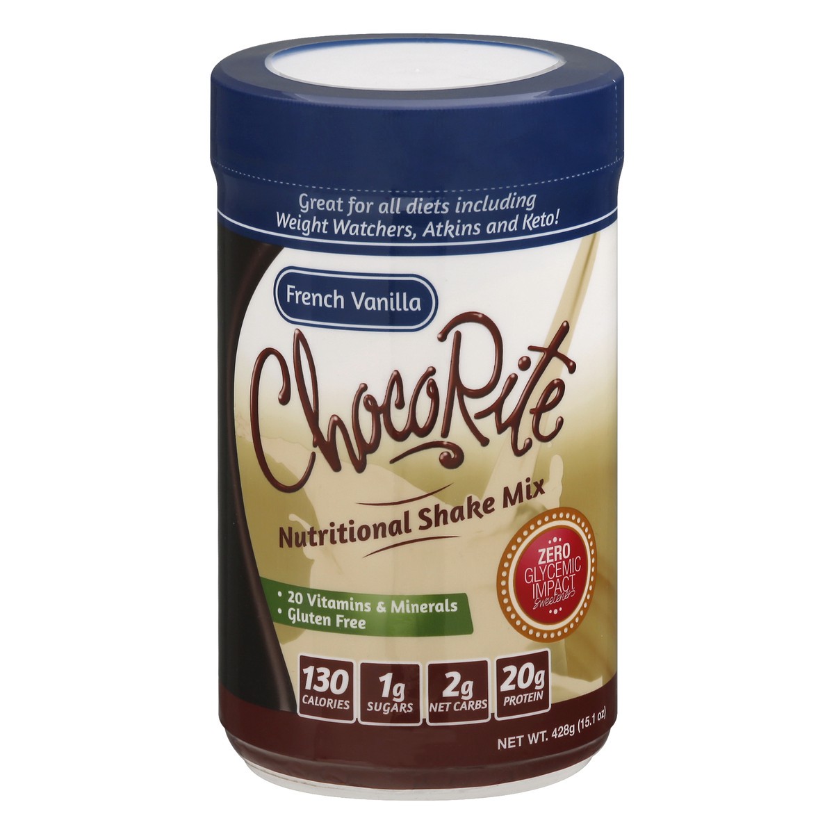 slide 13 of 13, ChocoRite French Vanilla Nutritional Shake Mix 428 g, 428 g