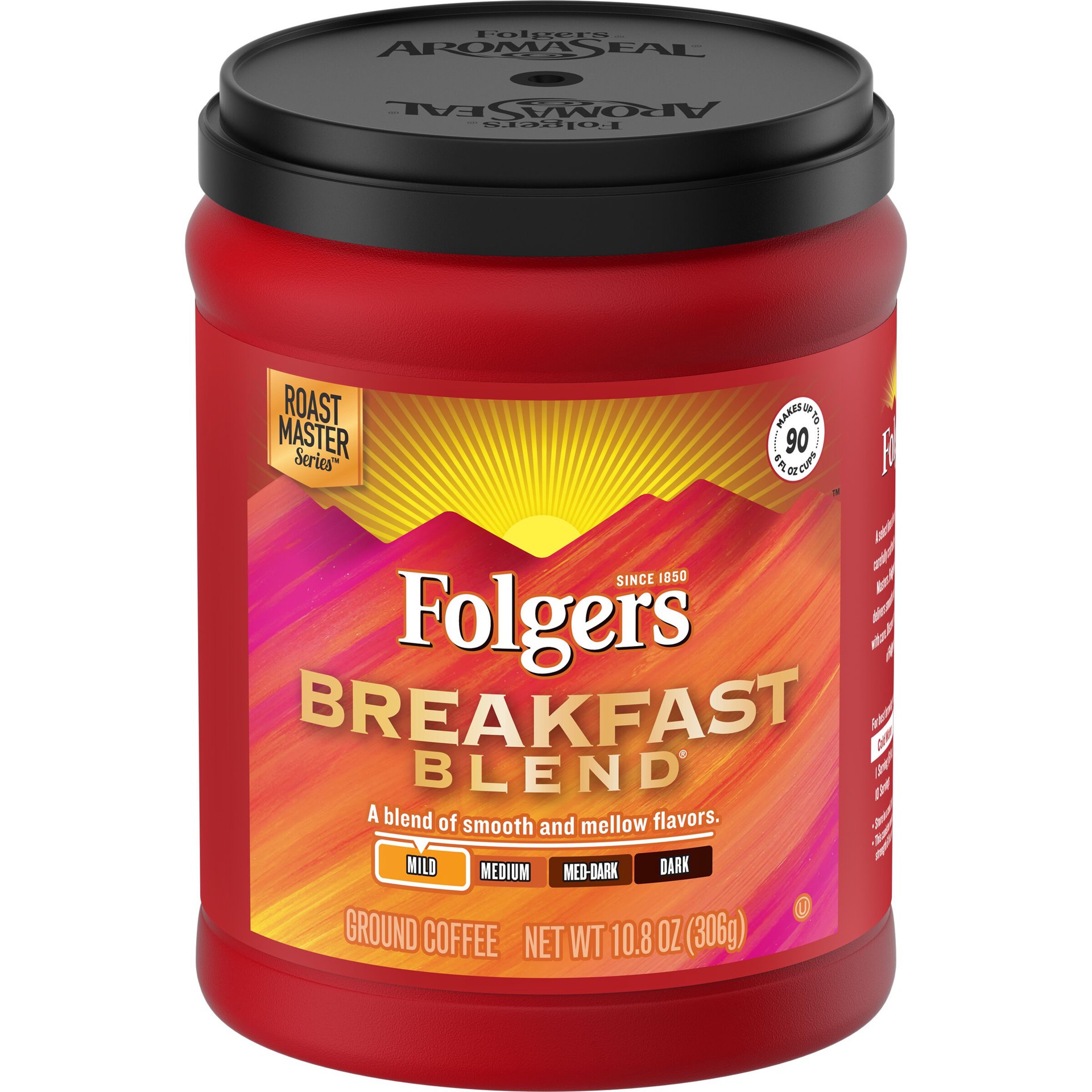 slide 3 of 4, Folgers Breakfast Blend Light Roast Coffee, 10.8 oz