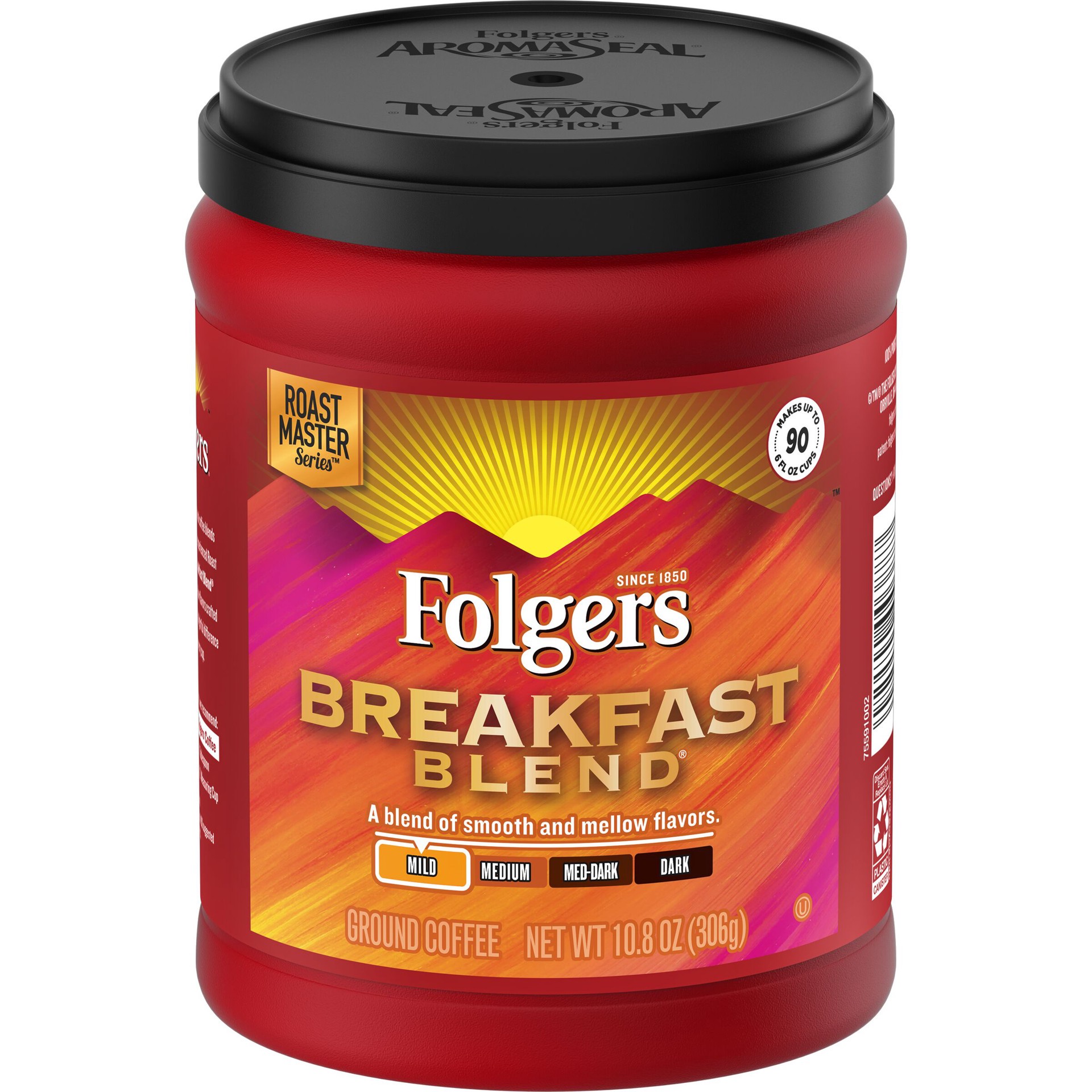 slide 1 of 4, Folgers Breakfast Blend Light Roast Coffee, 10.8 oz