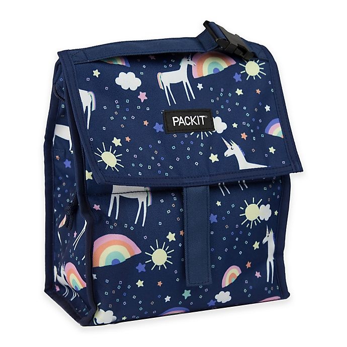 slide 1 of 5, PACKiT Freezable Lunch Bag - Navy Unicorn, 1 ct