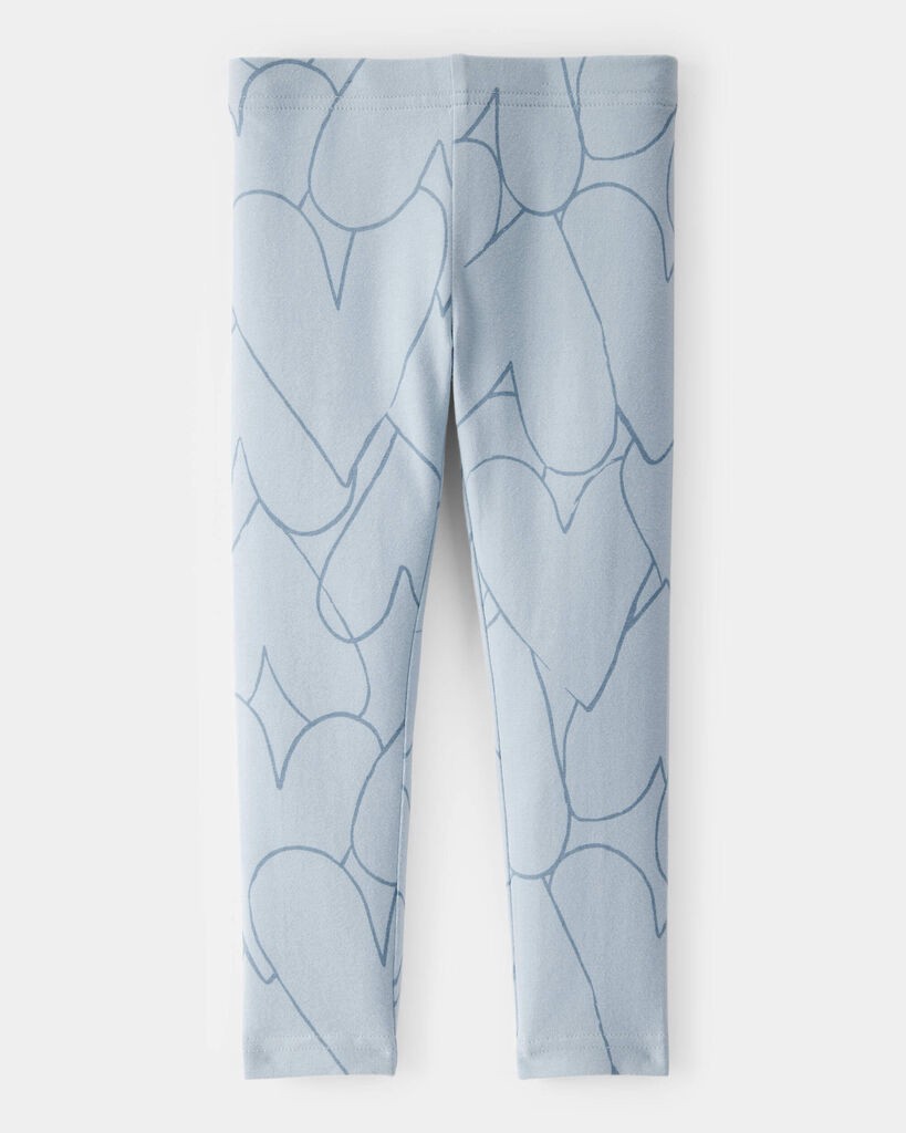 slide 2 of 3, Carter's Toddler Girl Cotton Heart Stretch Leggings - Blue Blue 5T, 1 ct