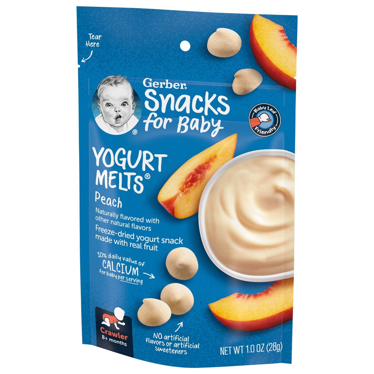 slide 5 of 9, Gerber Yogurt Melts Freeze-Dried Yogurt & Fruit Snacks Peach, 1 oz