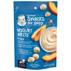Gerber Stage 3 Baby Food Snacks, Peach Yogurt Melts, Baby Led Feeding