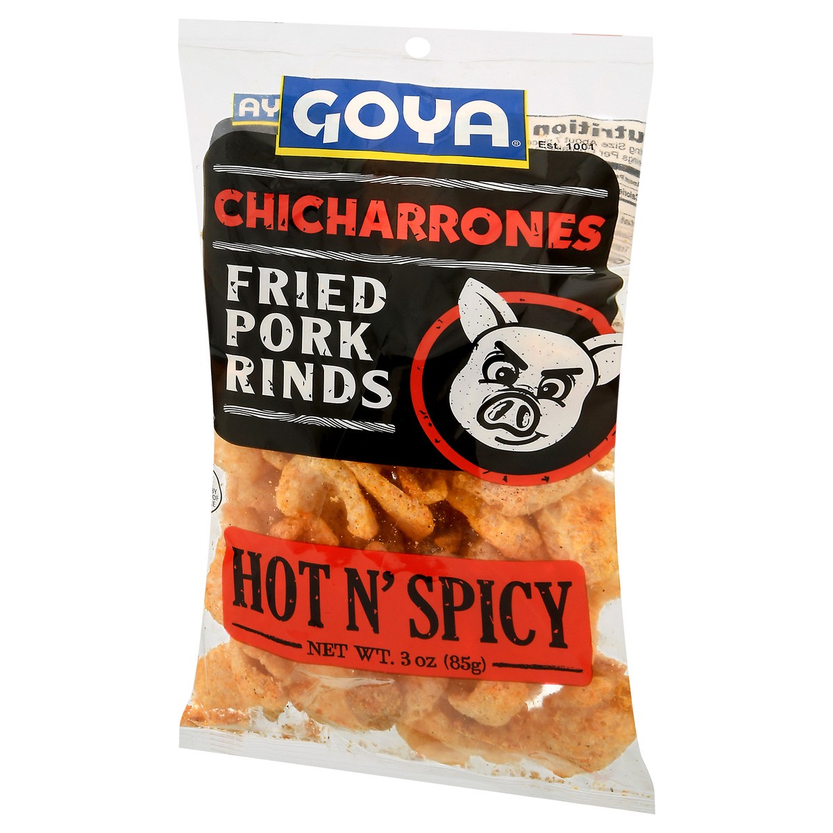 slide 6 of 9, Goya Hot N' Spicy Chicharonnes Fried Pork Rinds 3 oz, 3 oz