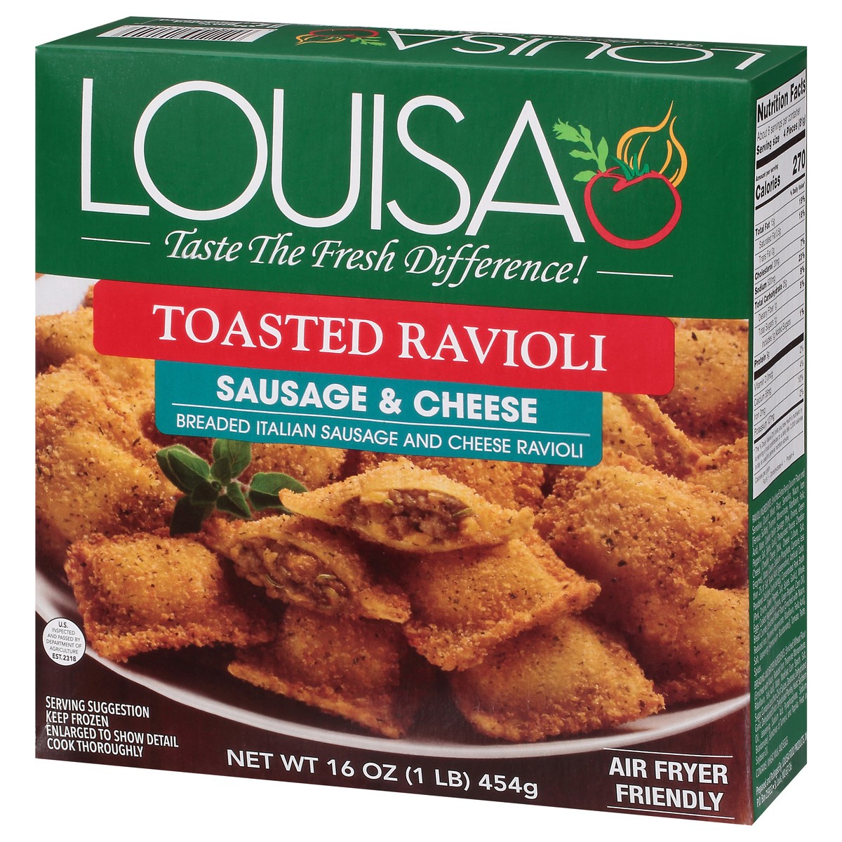 slide 6 of 9, Louisa Sausage & Cheese Toasted Ravioli 16 oz Box, 16 oz