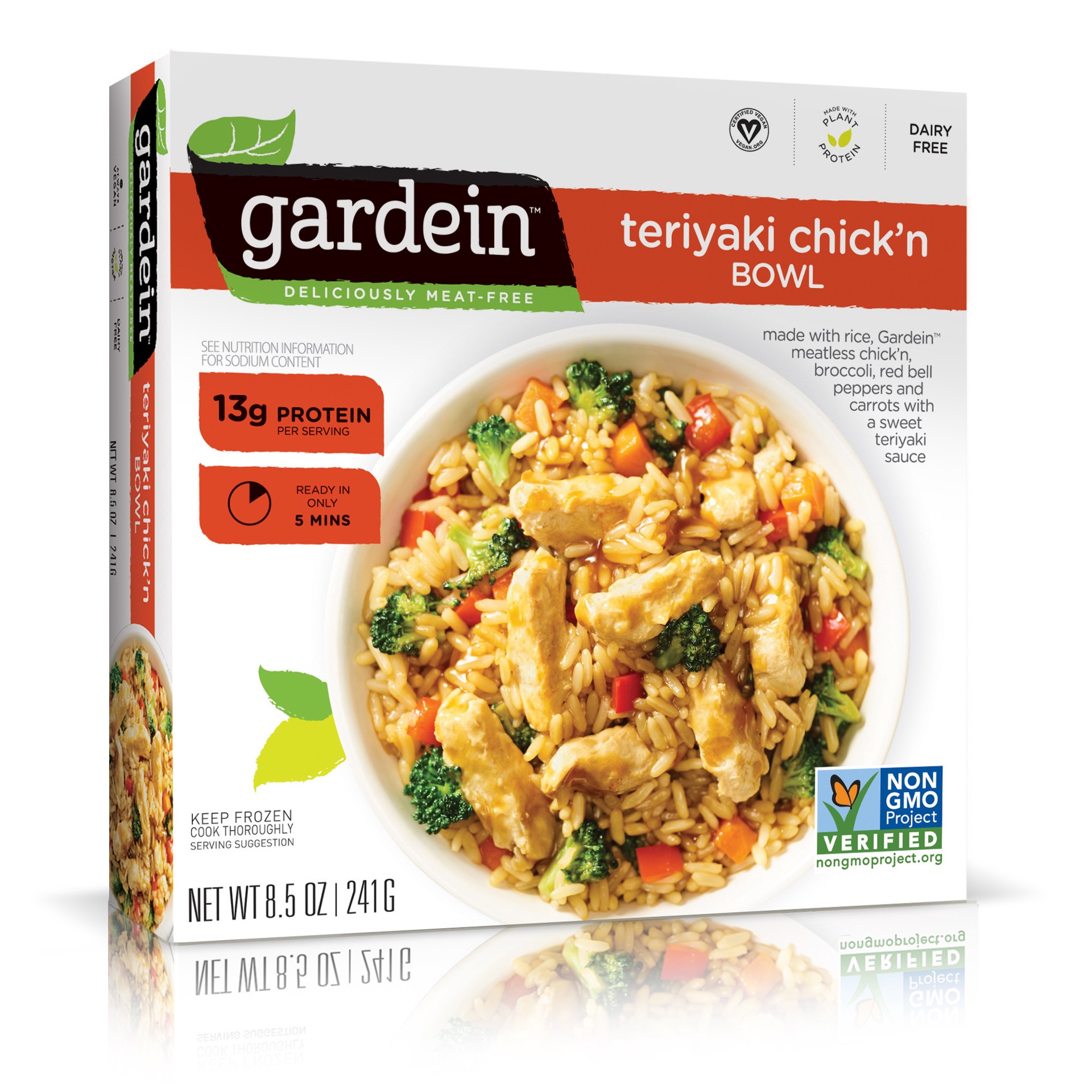 slide 1 of 5, Gardein Single-Serve Teriyaki Plant-Based Chick'n Bowl, Vegan, Frozen, 8.5 oz