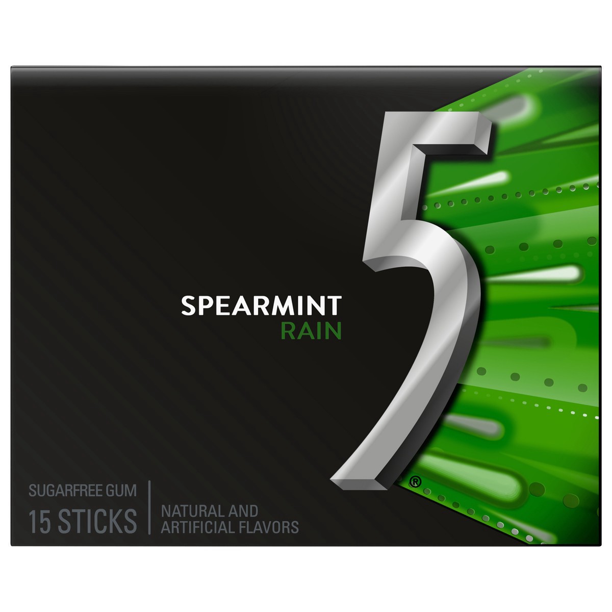 slide 1 of 68, 5 Spearmint Rain Sugarfree Gum, 15 Ct, 