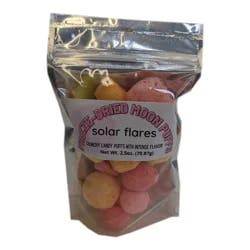Freeze-Dried Moon Puffs Solar Flares