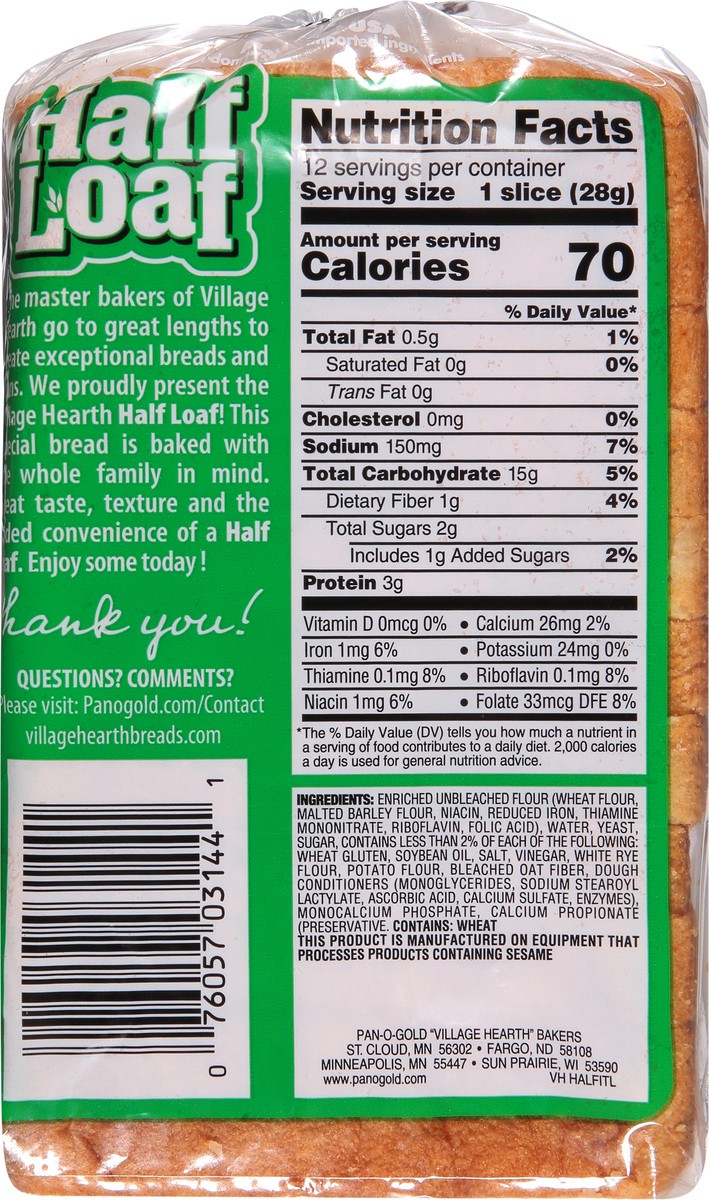 slide 12 of 13, Village Hearth Italian Bread Half Loaf 12 oz, 12 oz