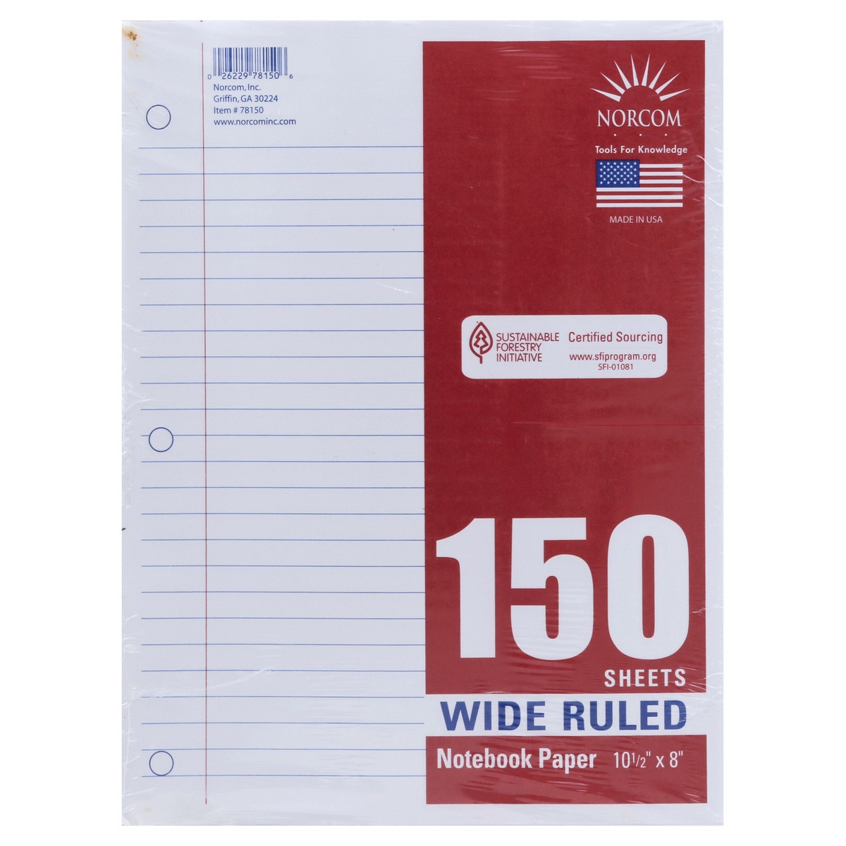 slide 5 of 5, Norcom Wide Ruled Filler Paper, 