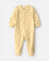 Carters Baby Lemon 2-Way Zip 100% Cotton Sleep & Play Pajama - Yellow Yellow 3M