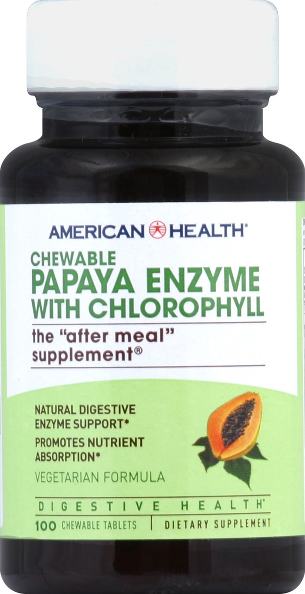 slide 1 of 2, American Health Papaya Enzyme W/Chlorophyll, 100 ct