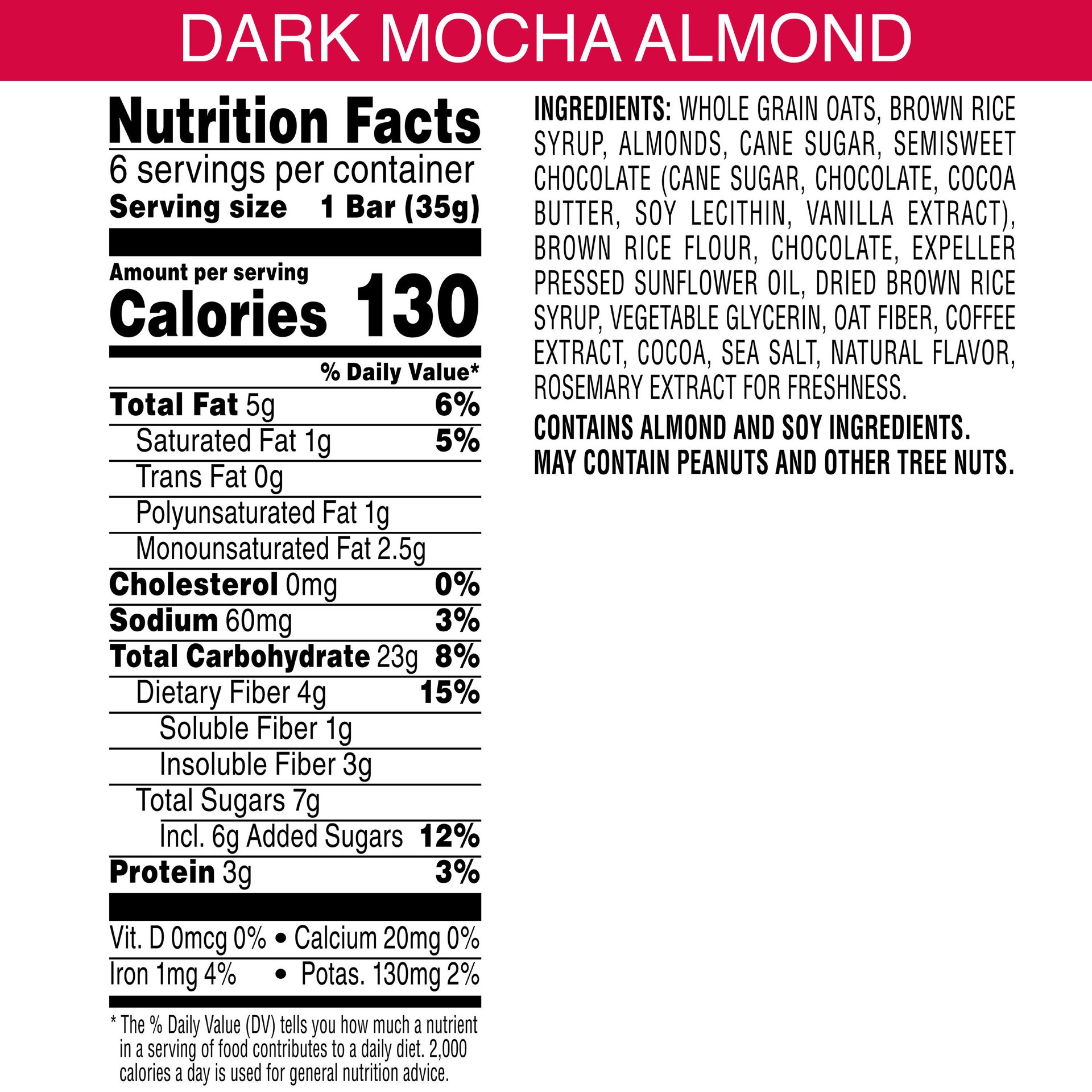 slide 3 of 5, Kashi Chewy Granola Bars, Dark Mocha Almond, 7.4 oz, 6 Count, 7.4 oz