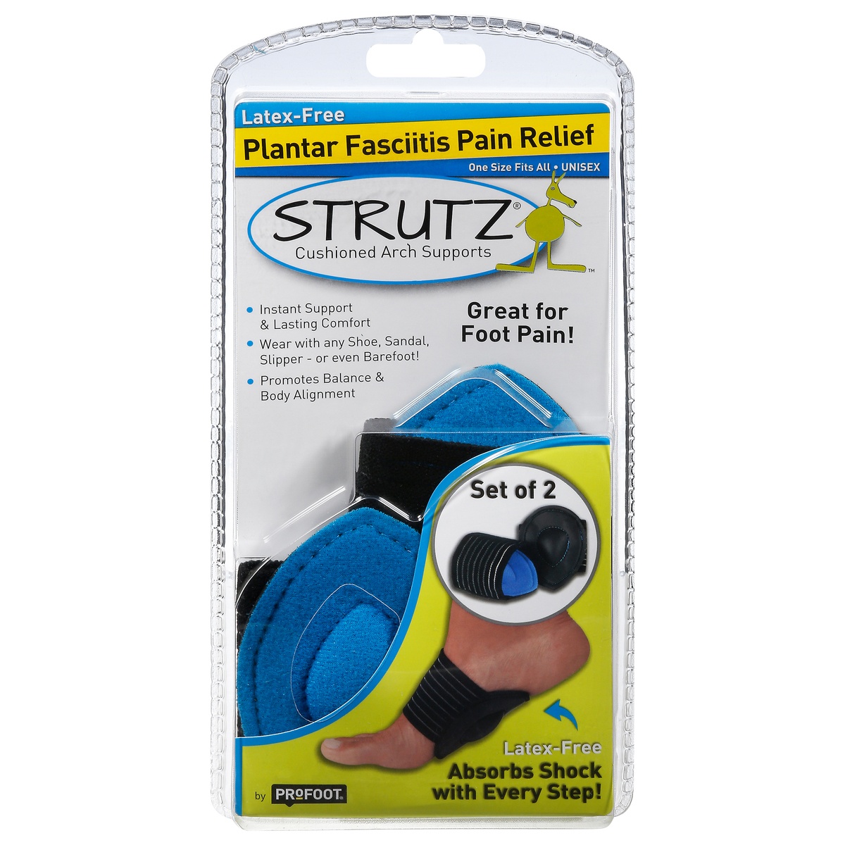 slide 1 of 9, PROFOOT Strutz Cushioned Arch Supports, 1 pair