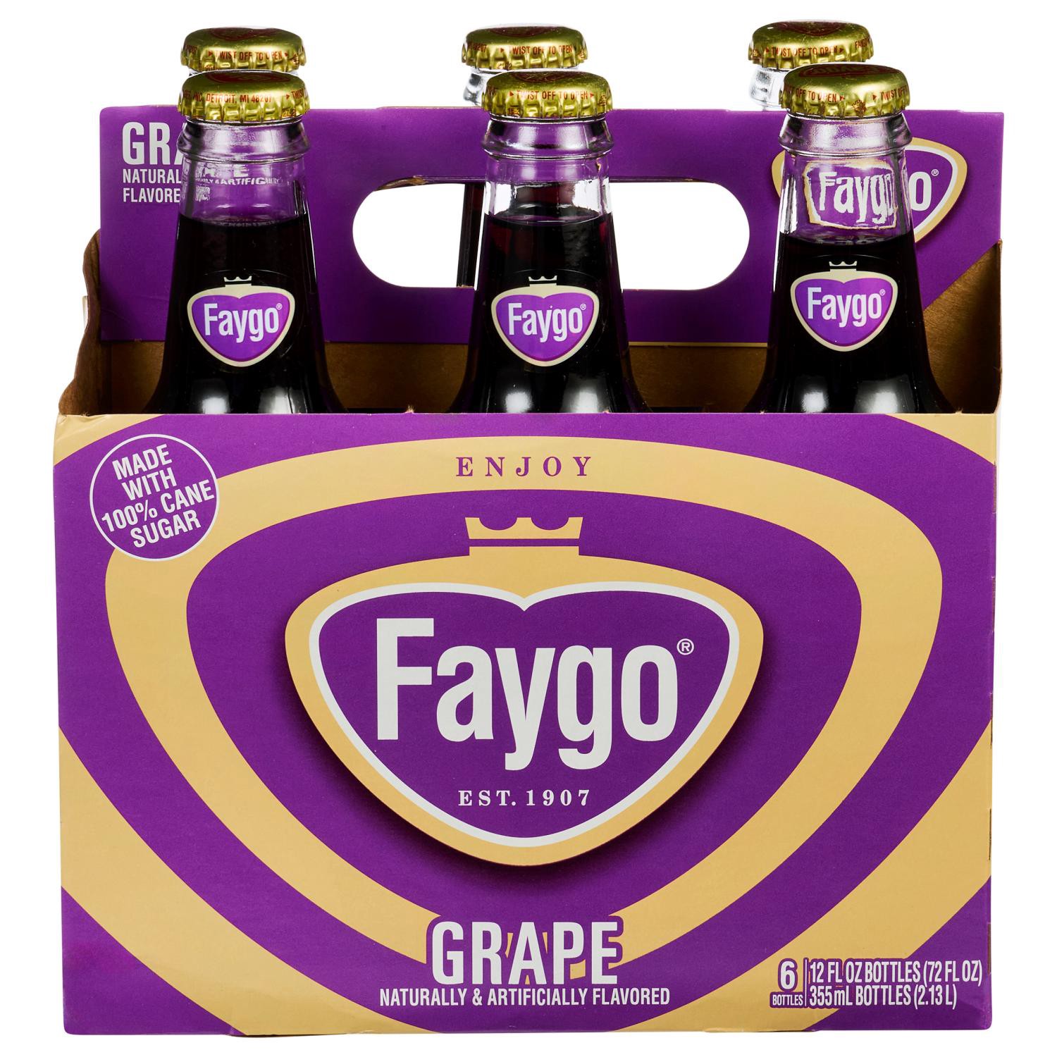 slide 1 of 4, Faygo Grape Soda - 6 ct; 12 fl oz, 6 ct; 12 fl oz