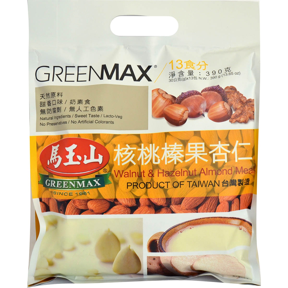 slide 1 of 1, Greenmax Walnut & Hazelnut Almond Meal, 13 ct; 390 gram